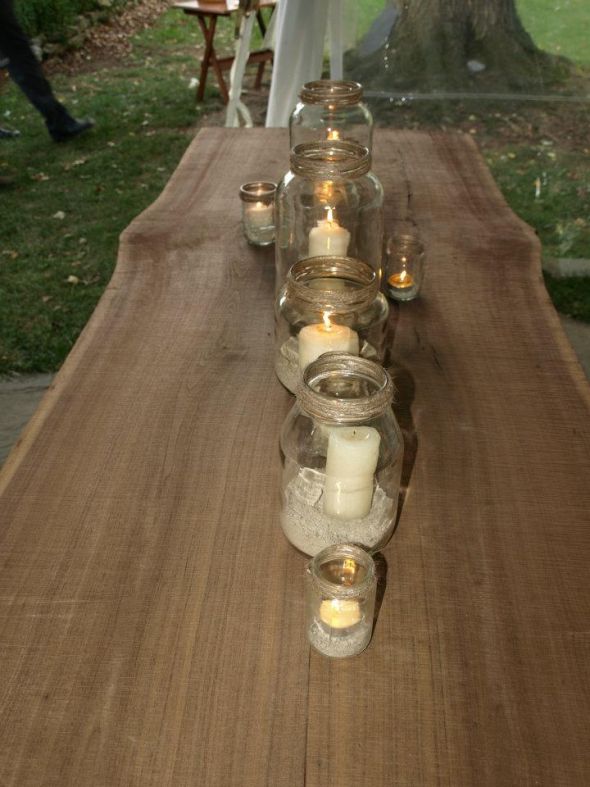 Jars for holding Candles & Centerpieces:  Rustic/Vintage/Romantic/Outdoor :  wedding rustic vintage outdoor jars candle holder glass barn centerpieces flowers green brown romance 409529 3227865415943 1245782692 3501172 1702808878 N