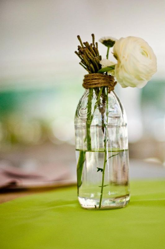 Bottle Centerpieces Perfect for a rustic barn or outdoor wedding 