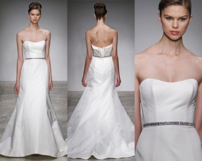 Prices of Amsale (Kendall) and Alvina Valenta gowns (9809) :  wedding simple strapless Kendall