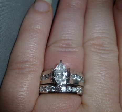 So we got my precious Marquise today & I Want to see more!! :  wedding rings marquise white gold Ring2