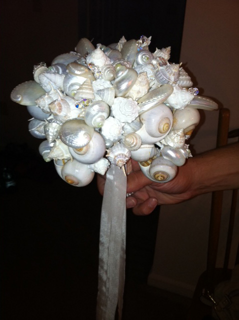 Seashell Bouquet and Matching Bout $125 : wedding Bouquet