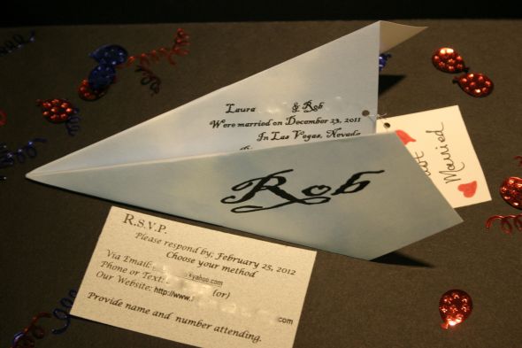 Invitations to our Reception wedding invitation whimsical origami unique 