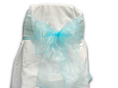 Tiffany Blue Organza chair sash wedding chair bows sash decorations 