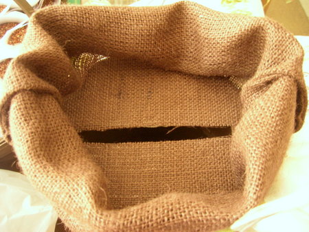 Coffee Bean Sack Card Holder :  wedding coffee coffee bean sack burlap green white reception Coffee Sack Top