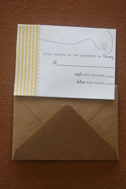 My Custom Made Seersucker Invitation How To : wedding RSVP