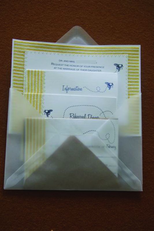 My Custom Made Seersucker Invitation How To : wedding Whole Package Blocked