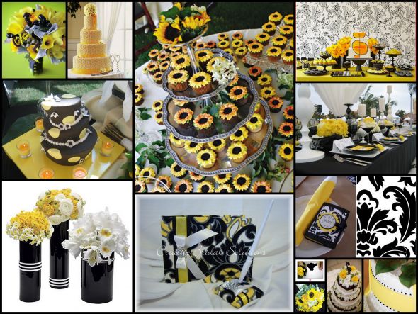 black and yellow wedding favors