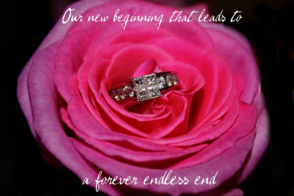 Show me your e-ring: Three stone, princess center and round brilliant sides. :  wedding 167950 1541460532476 1113816293 31224670 959368 N