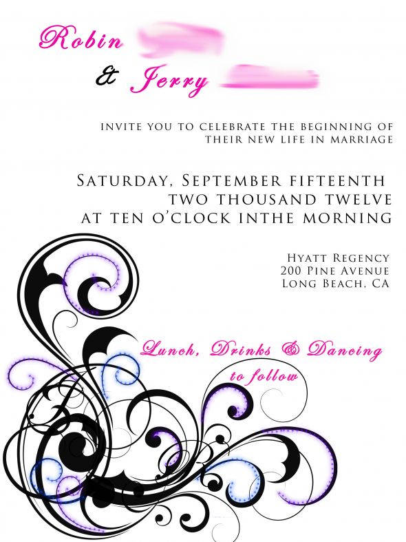 Finally decided on an invite and here it is! :o) :  wedding diy swirly pink purple blue invites WBMainL32
