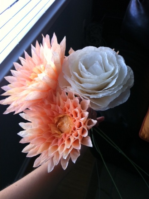 DIY pomanders and flower girl baskets :) :  wedding diy pomander paper flowers flower girl basket Bouquet