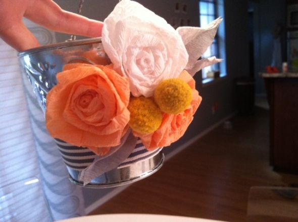 DIY pomanders and flower girl baskets :) :  wedding diy pomander paper flowers flower girl basket Flowerbasket