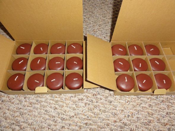 21 Chocolate Brown Floating Candles approx