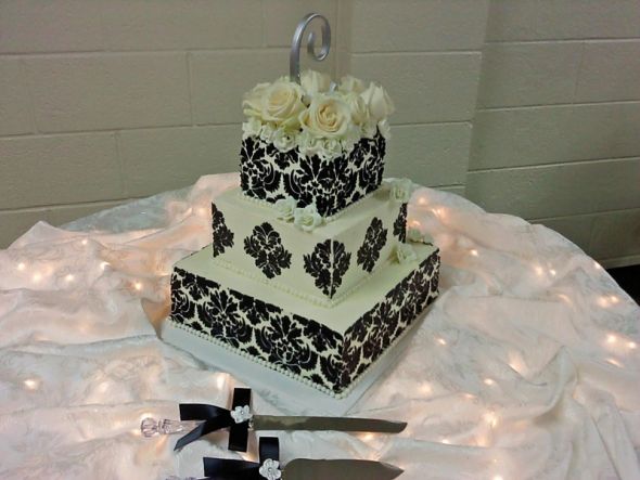 Damask wedding items wedding damask black white black and white cake cake 