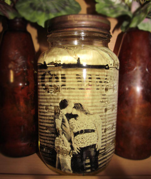 Mason Jar Centerpeices :  wedding burlap mason jar rustic centerpeices ideas IMG 0761