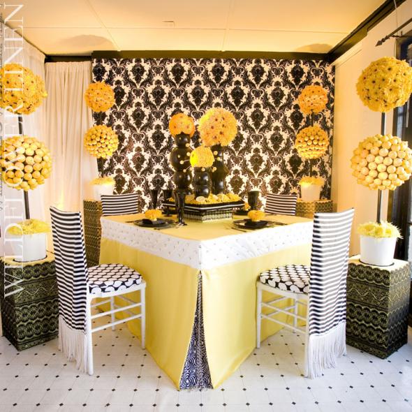 wedding reception inspiration tables decor flowers chairs Orange Yellow