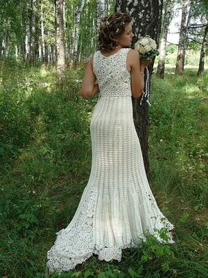 This are the pics that inspired medo you have a crochet wedding dress