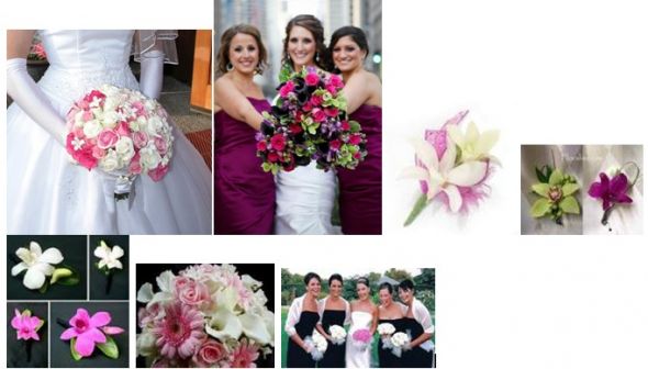 Need an opinion on Bouquets! :  wedding flower bouquet pink help bridesmaids Magenta Ideas