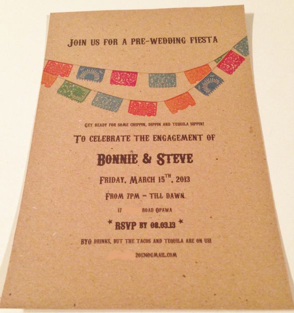 Our mexican themed engagement invite