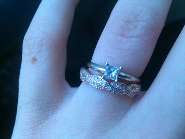 Ring Porn: your e-ring with band together.  GO! :  wedding IMG 0292