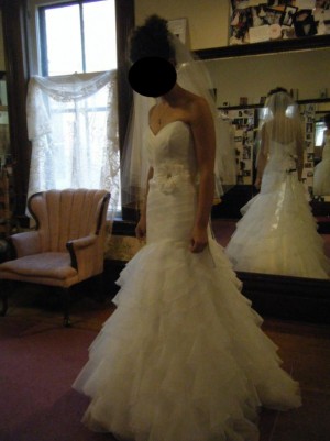 Short/petite brides: Post your dresses! :  wedding short petite vertically challenged wedding dress DSCF8102 2