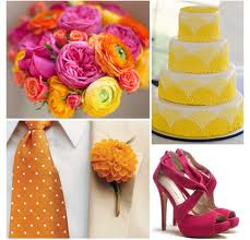 What color pallette goes best with fuschia? : wedding colors spring wedding Images