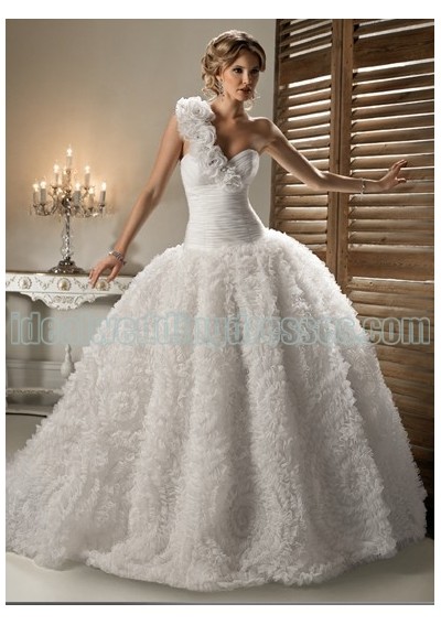 Allure 8801 - making it bigger :  wedding allure crinoline A Fashion Floral One Shoulder With Sweetheart Neckline And Dropped Waist In Ruffles Ball Gown Skirt 2011 Hot Sell Custom Made Luxurious Wedding Dress Wm 0447
