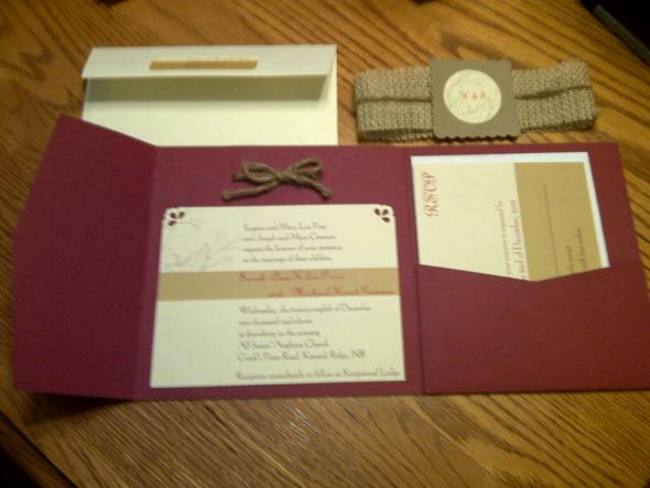 Semi DIY Invitations wedding rustic burlap invitations red diy invitations 