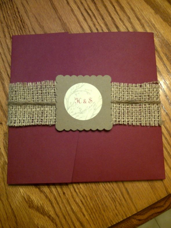 Tying ribbons on pocketfold invitations : wedding ribbon pocketfold invitation diy Invites 4