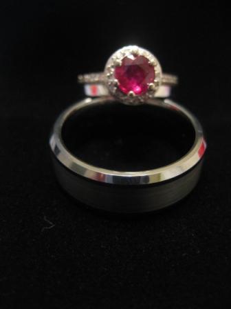 Who's man has a tungsten ring?? :  wedding bands mens rings tungsten carbide rings Ringwithband1