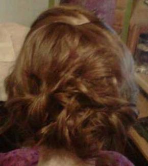 Which hairstyle looks better? Pics :  wedding hair hairstyle bun aussie trial curl Hair2