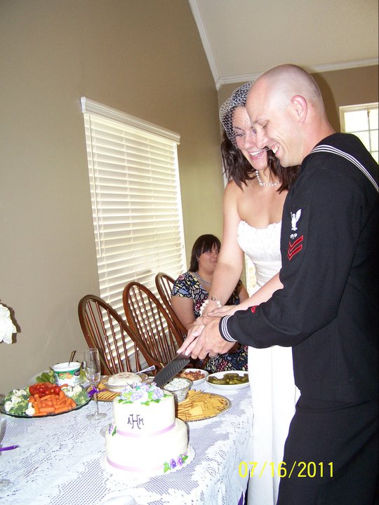 Some Famiy Pics from our Wedding (that was planned in 72 hours) : wedding recap quick wedding navy wedding 14 Cutting Cake