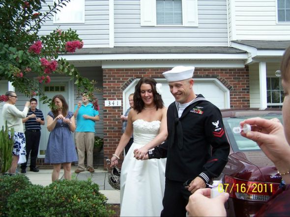 Some Famiy Pics from our Wedding (that was planned in 72 hours) : wedding recap quick wedding navy wedding 17 Leaving