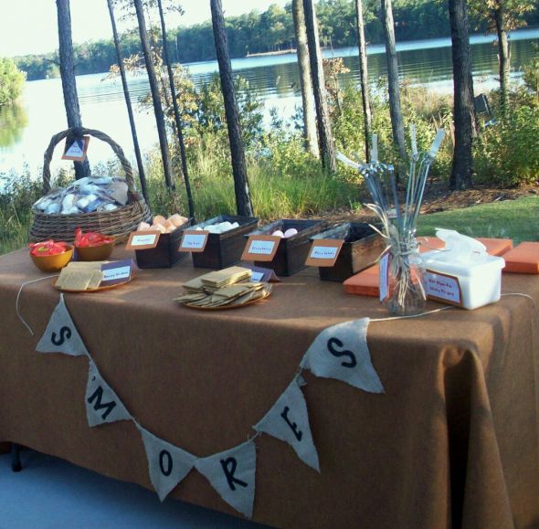 I have two burlap banners one Just Married the other A S'Mores ones