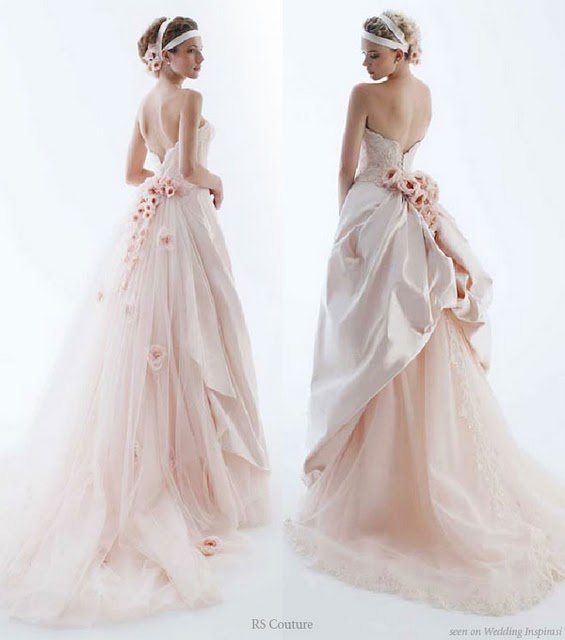 light pink wedding dress