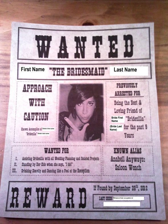 Bridesmaid Wanted! INBOX FOR TEMPLATE