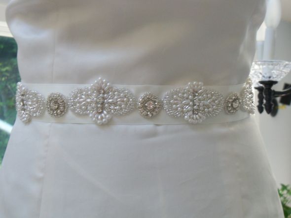 Looking for Ivory or Gold Belt for Wedding Dress wedding lazaro ivory belt 
