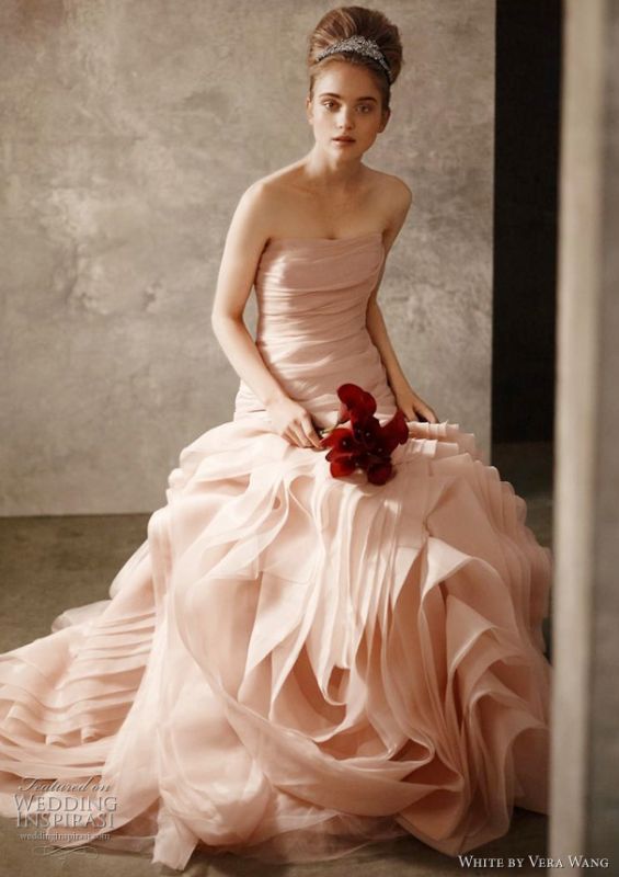 Is this White by Vera Wang gown VW351011 too much for Beach wedding? :  wedding white by vera wang beach wedding wedding dress strapless destination vera wang White By Vera Wang Wedding Dress