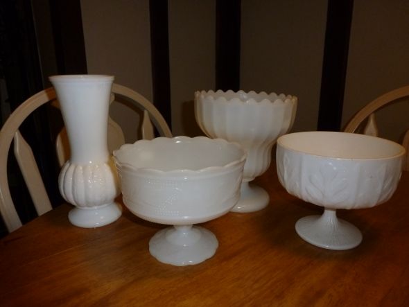 MIlk Glass :  wedding milk glass vases white ivory flowers diy reception P1000345 Milk Glass Collection For SALE!!!! 42 Pieces :  wedding milk glass vase milkglass reception decor white flowers diy centerpiece P1000345 