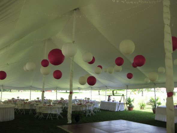 wedding centerpieces paper lanterns azalea table toppers tons of candles