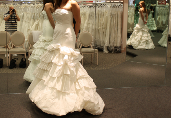 I'm short....like REALLY short! PETITE brides, post your pics! :) :  wedding short petite dress For The Knot1
