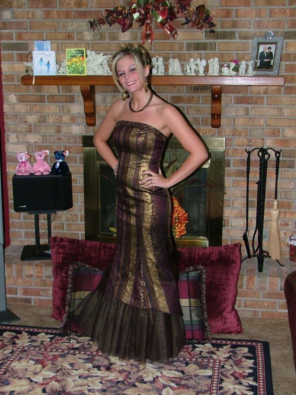 Anyone else pick a wedding dress similar to your prom dress? Post pics! : wedding prom dress wedding pics Homecoming05pictures 061
