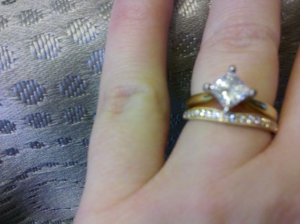 I'd love to see your super thin banded wedding sets! :  wedding ring wedding band e ring thin band wedding set bridal set IMG 20110312 122656