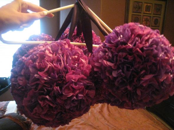 Purple and Plum Pre-Cut Tissue Paper for Pomanders :  wedding balls tissue purple pomander kissing plum paper ceremony flowers diy reception Purple And Plum Pomanders