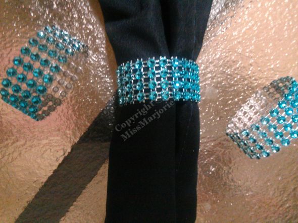 TIFFANY BLUE WHAT A DEAL 25 cent BLINGTASTIC Napkin Rings 