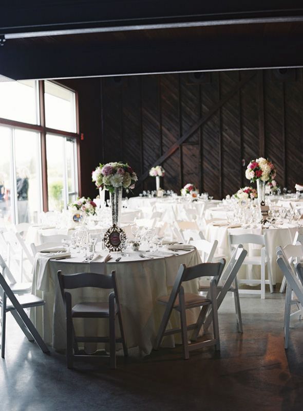 purple table settings for weddings