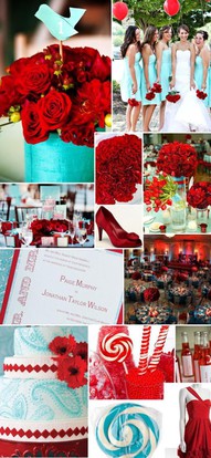 2012 Brides Please share your colors and themes :  wedding wedding colors themes Red Aqua