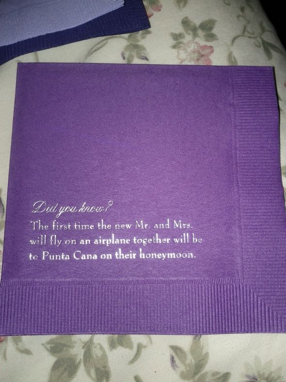 My personalized beverage napkins!  Pics!! :  wedding napkins Napkin 3