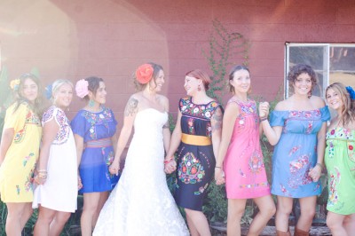 Bridesmaid Dresses Houston on Mexico Cruise Bridesmaids Mexican Peasant Dresses Cowboy Boots 400x266