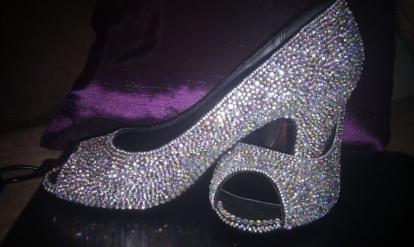 My Beautiful Home Strassed Shoes!! What do you think? : wedding shoes crystals strass swarovski wedding bride bridal sparkle sparkly IMAG1367