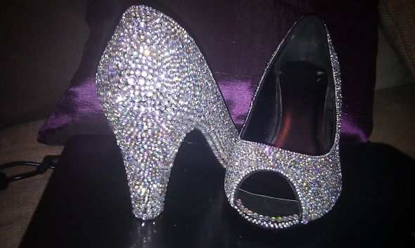 My Beautiful Home Strassed Shoes!! What do you think? : wedding shoes crystals strass swarovski wedding bride bridal sparkle sparkly IMAG1368
